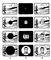 Рис. 1. Последовательная замена изображений на четырёх кадрах: а — с применением маски (1-я экспозиция), б — с применением контрмаски (2-я экспозиция), в — в окончательном виде. Смена кадров — сверху вниз. Вытеснение изображения.