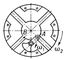 Рис. 2. Мальтийский механизм с внутренним зацеплением: <span style='font-family:Symbol;layout-grid-mode:line'>w</span><sub>1</sub> и <span style='font-family:Symbol;layout-grid-mode:line'>w</span><sub>2</sub> — угловые скорости ведущего и ведомого звеньев. Мальтийский механизм.