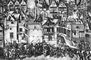 Волнения в Антверпене во время иконоборческого восстания 1566. Гравюра 16 в. Нидерландская буржуазная революция 16 века.