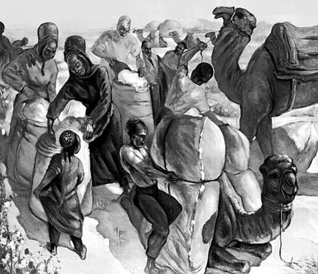 С. Н. Бегляров. «Погрузка каравана». 1936. Музей изобразительных искусств Туркменской ССР. Ашхабад. Бегляров Сергей Никитович.