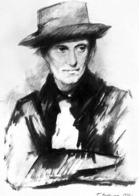 Г. С. Верейский. Портрет Е. Д. Верейской, матери художника. Чёрная акварель. 1930. Третьяковская галерея. Москва. Верейский Георгий Семенович.
