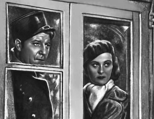 Ж. Габен и М. Морган в фильме «Набережная туманов». 1938. Габен Жан.
