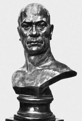 Н. П. Канделаки. Портрет народного артиста СССР А. Хоравы. Гипс. 1935. Музей искусств Грузинской ССР. Тбилиси. Канделаки Николай Порфирьевич.