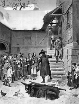 Л. Кнаус. «Вынос тела в гессенской деревне». 1871. Кнаус Людвиг.