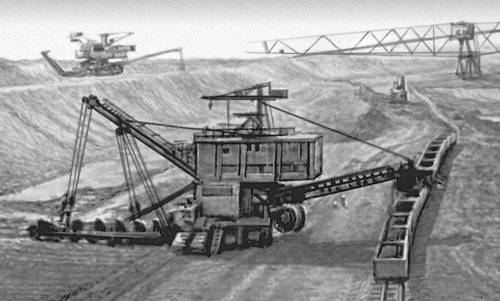 Добыча железной руды в карьерах Камыш-Бурунского комбината. Крымская область.