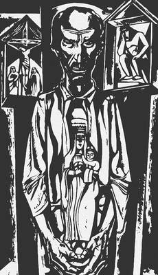 Т. Кулисевич. «Резчик деревянной скульптуры». Ксилография из цикла «Шлембарк». 1931. Кулисевич Тадеуш.