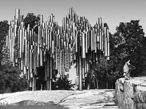 Э. Хилтунен. Памятник Я. Сибелиусу в Хельсинки. Сталь. 1961—67. Памятник.
