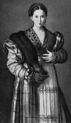 Пармиджанино. Женский портрет (т. н. «Антея»). 1535—37. Национальные музеи и галереи Каподимонте. Неаполь. Пармиджанино Франческо.