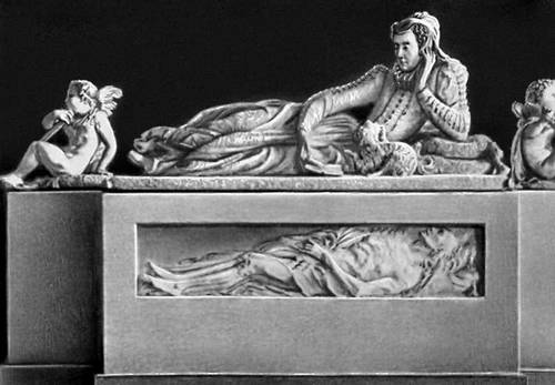 Ж. Пилон. Надгробие Валентины Бальбиани. Мрамор. 1583. Лувр. Париж. Пилон Жермен.