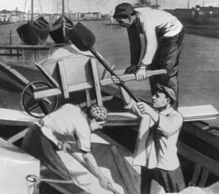 А. Пиццинато. «Грузчики соли». 1952. Посольство Польской Народной Республики в Риме. Пиццинато Армандо.