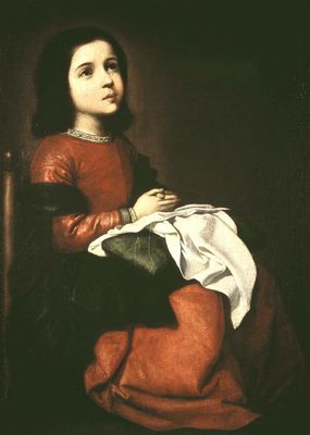 Ф. Сурбаран. «Отрочество Мадонны». Ок. 1660. Эрмитаж. Ленинград. Сурбаран Франсиско.
